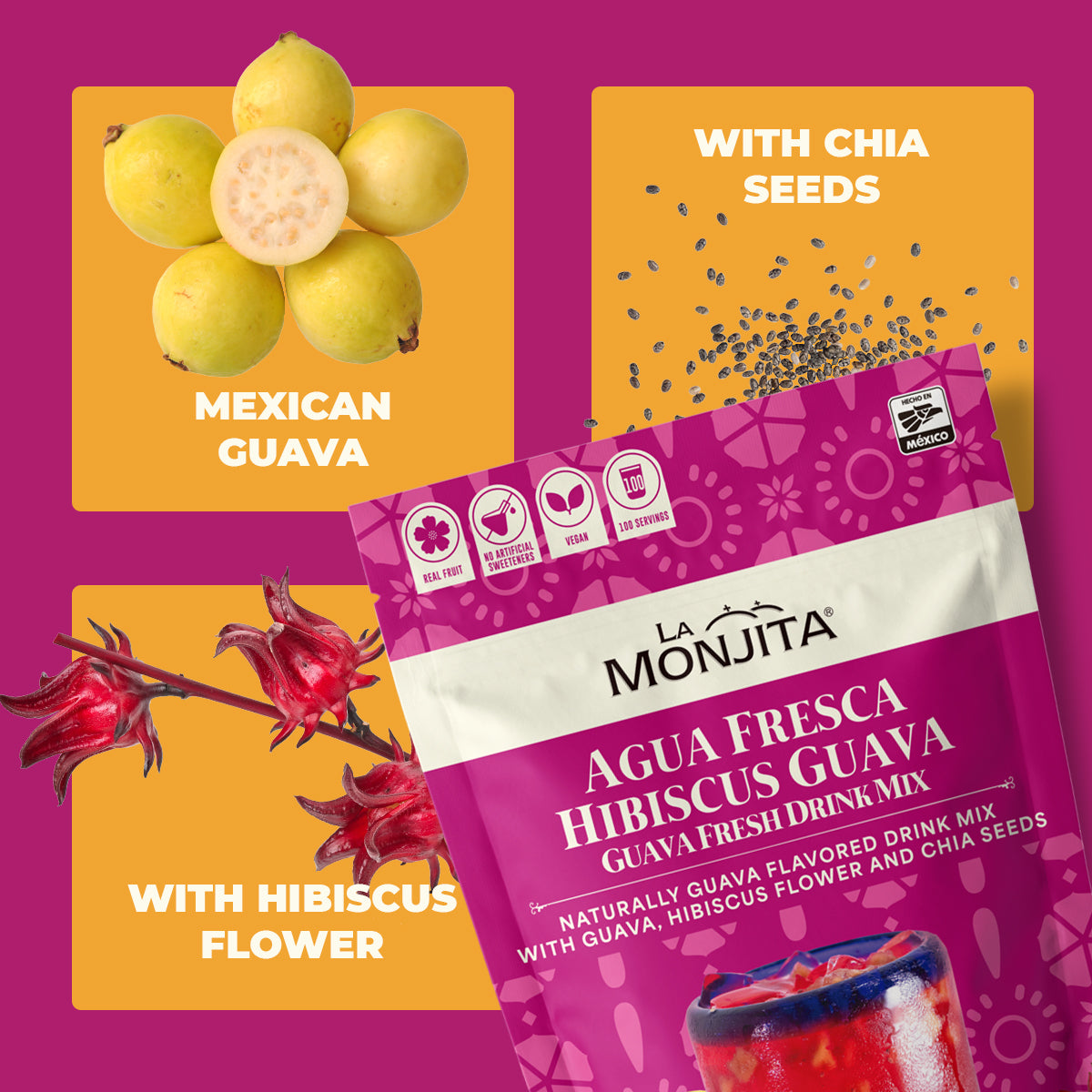 La Monjita Mexican Agua Fresca Hibiscus Guava