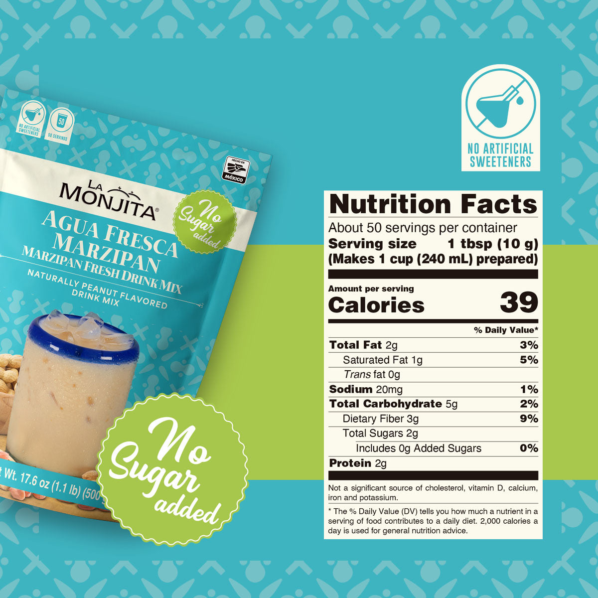 La Monjita Agua Fresca Marzipan (No Sugar Added), 500g, image 08