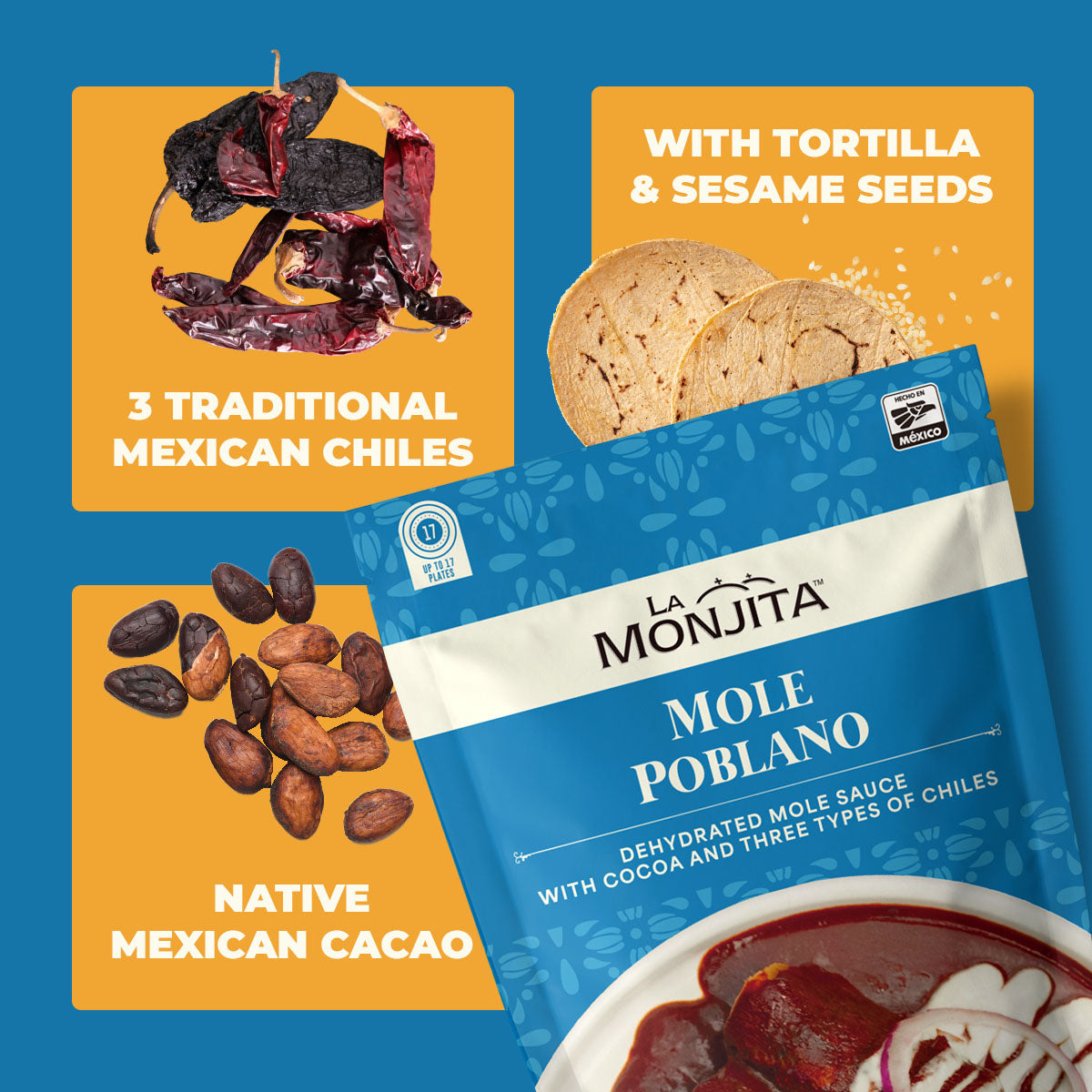 La Monjita Traditional Mole Poblano, 500g, image 02