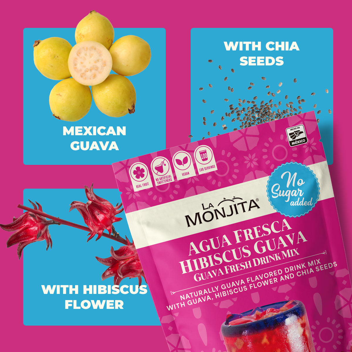 Agua Fresca Hibiscus Guava (Sugar Free)