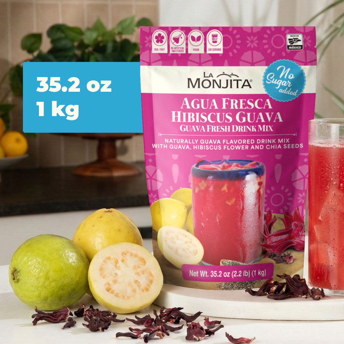 Agua Fresca Hibiscus Guava (Sugar Free)