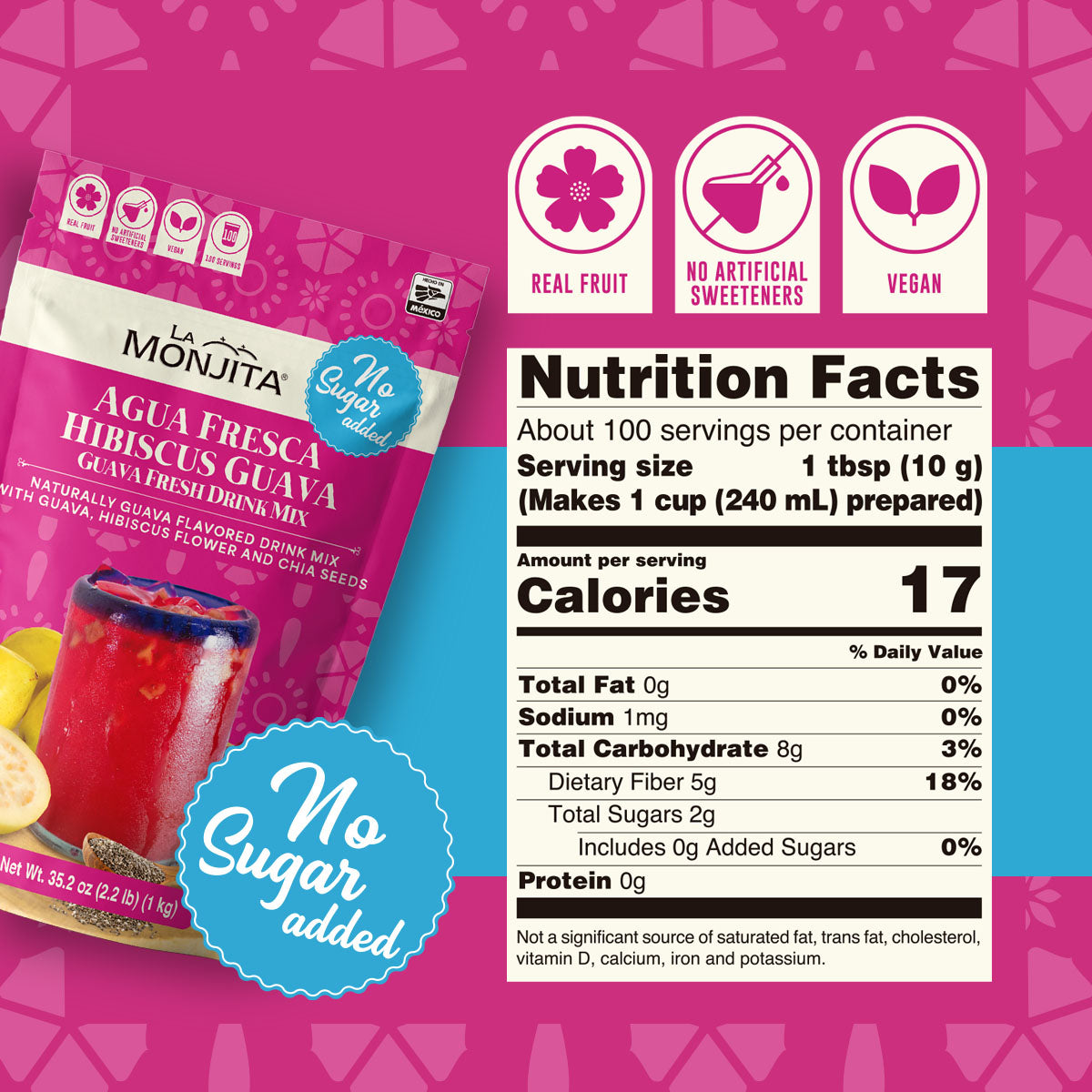 Agua Fresca Hibiscus Guava (Sugar Free)