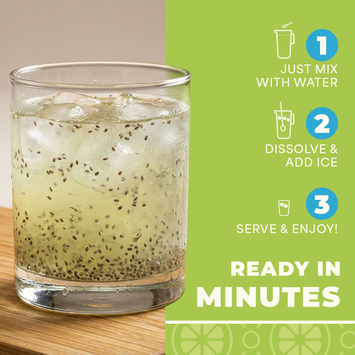 Agua Fresca Lime and Chia (Sugar Free)
