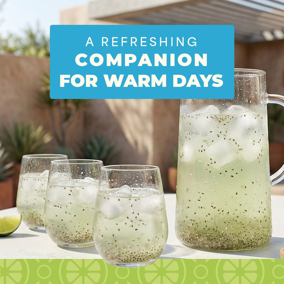 Agua Fresca Lime and Chia (Sugar Free)