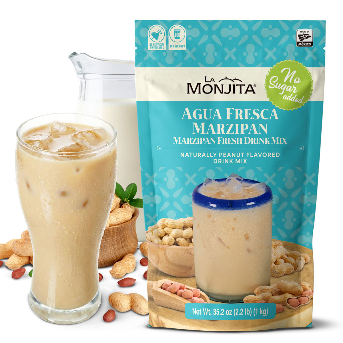 La Monjita Agua Fresca Marzipan (No Sugar Added), 1kg, image 01